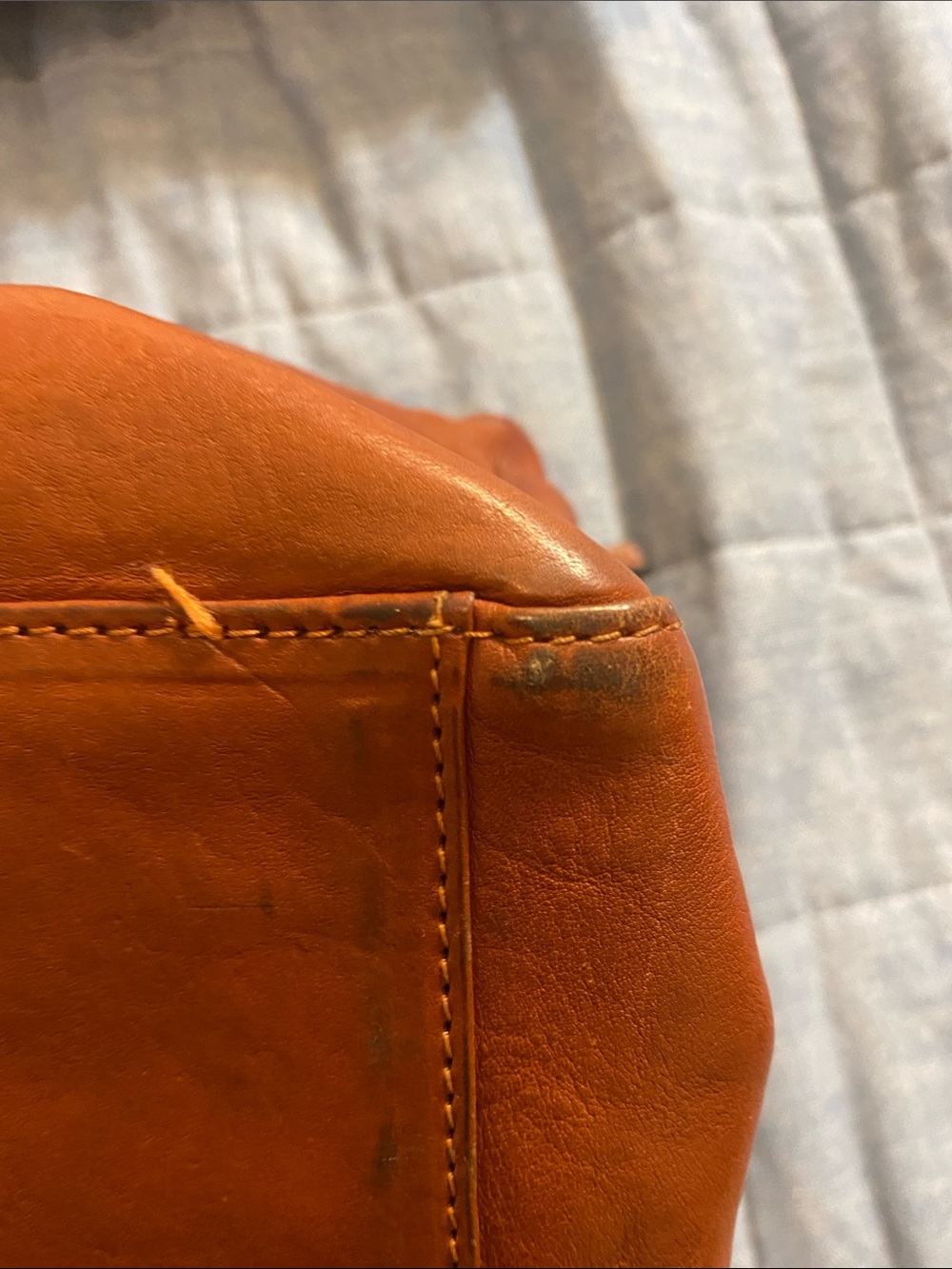 Vintage Umi Leather Shoulder Tote Bag in Cognac Brown - Classic Women's Handbag - Picture 9 of 11